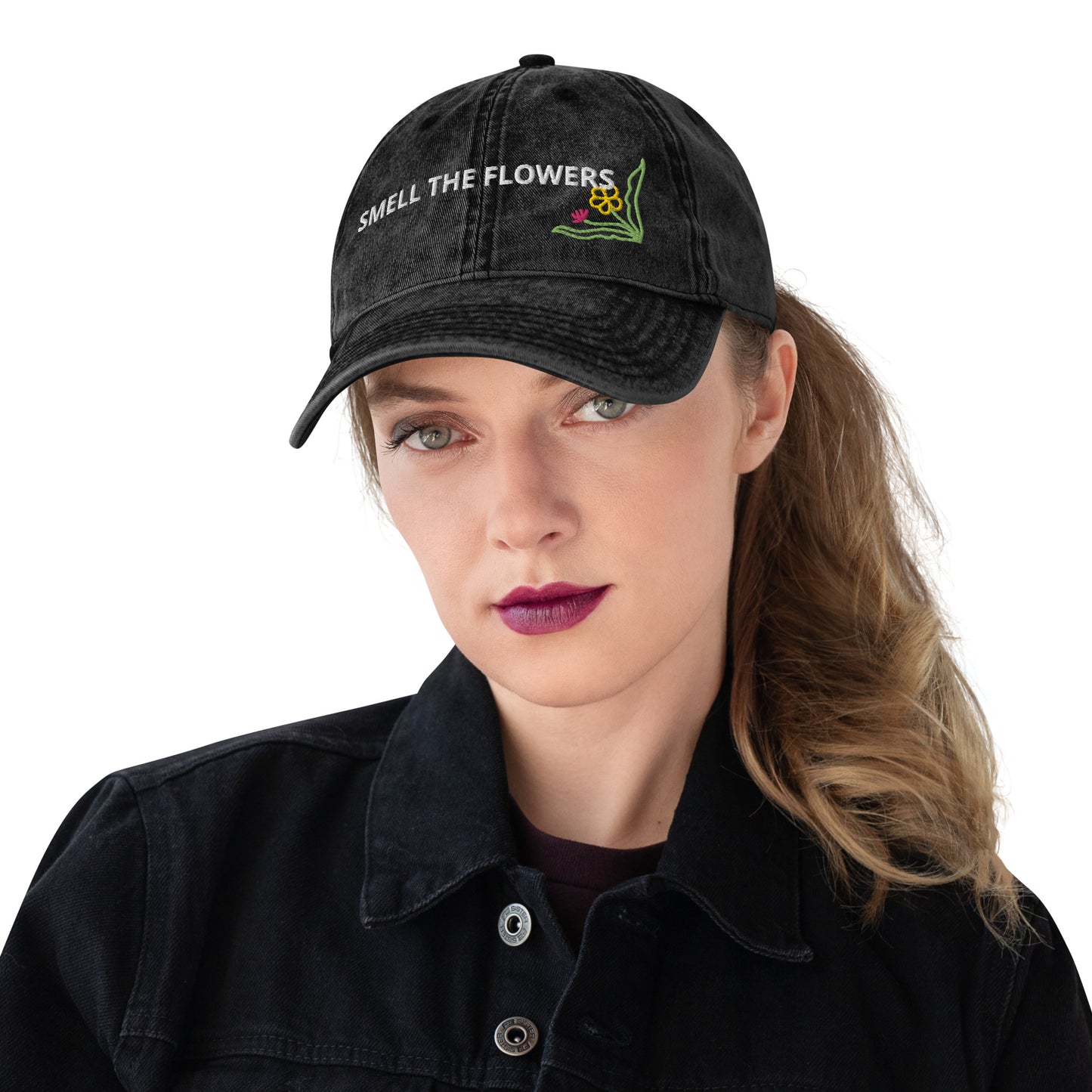 B. SMELL THE FLOWERS  - Vintage Cotton Twill Cap
