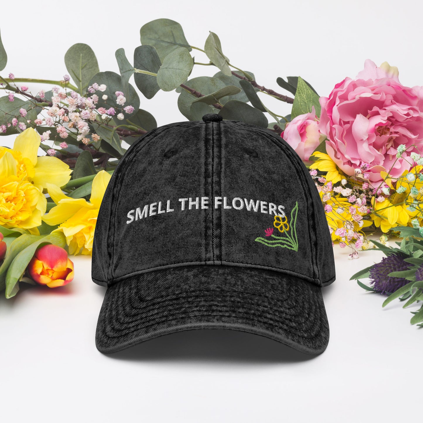 B. SMELL THE FLOWERS  - Vintage Cotton Twill Cap